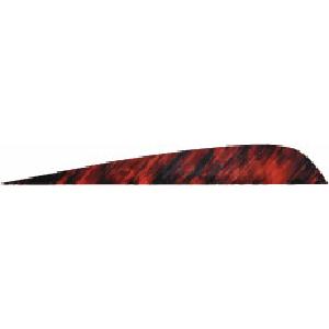 100 Pack Gateway 5" Right Wing Parabolic Red Feathers 